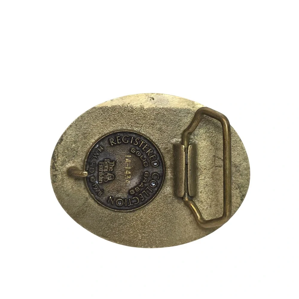 Vintage 1978 Oregon State Buck Deer Solid‎ Brass Belt Buckle Bergamot Franklin